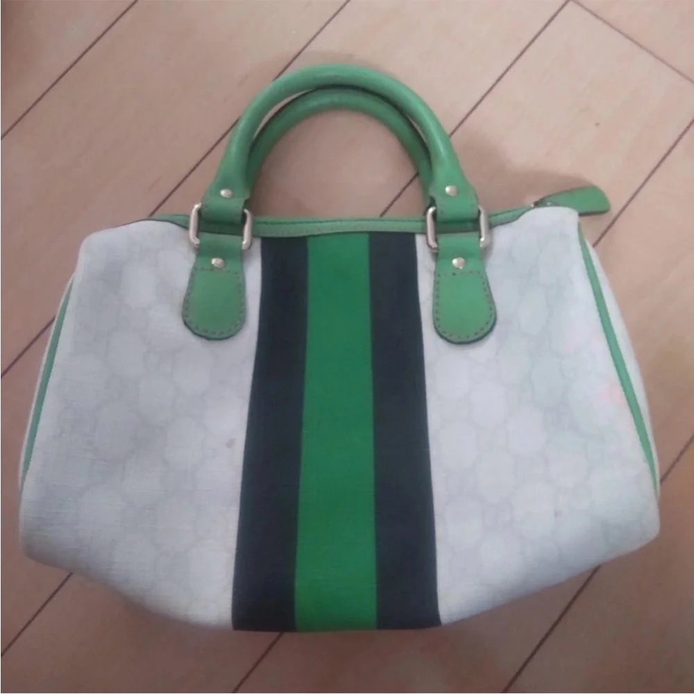 Gucci Green and White Satchel - Picture 3 of 8